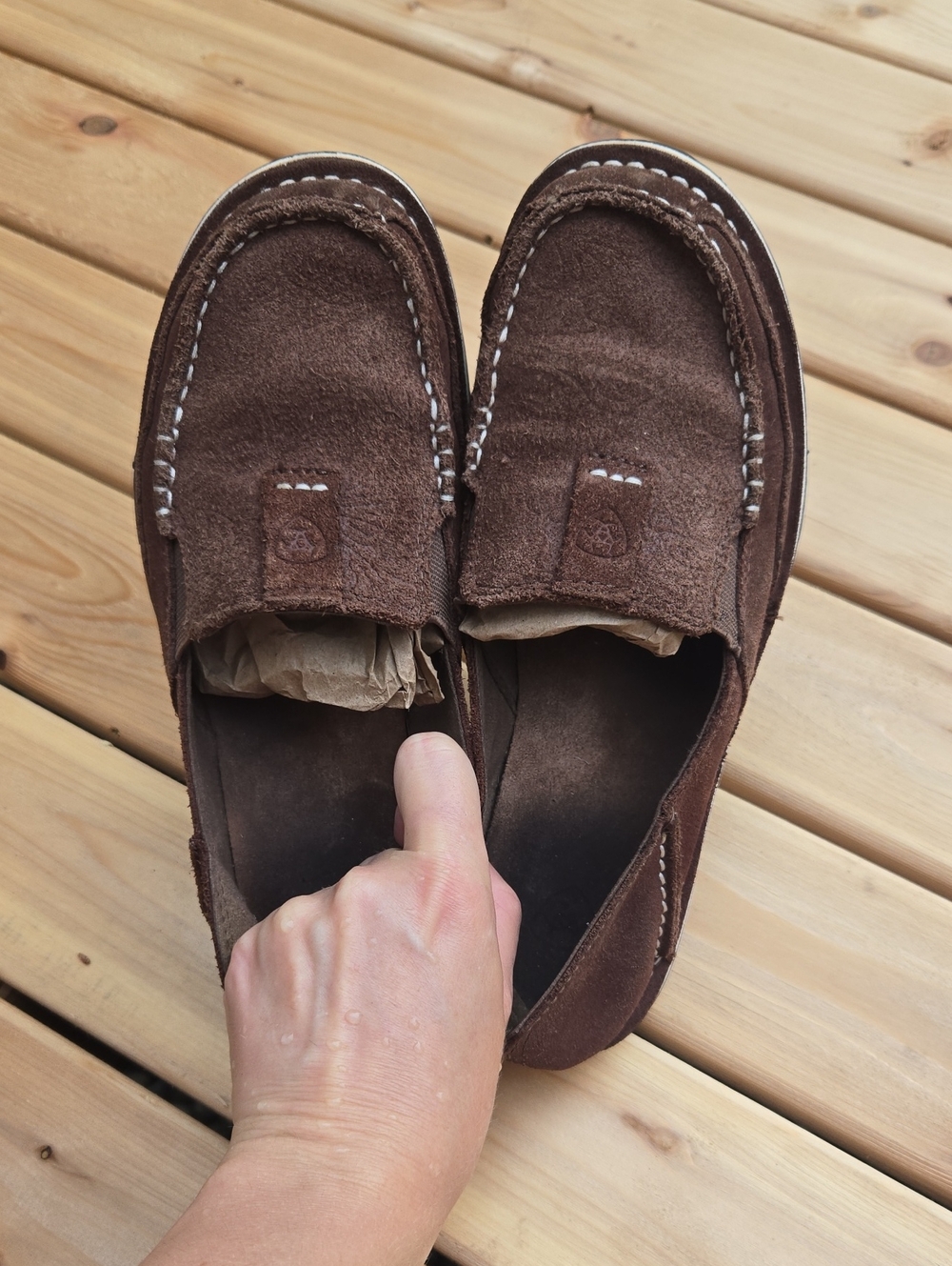 Ariat Women's Brown Suede Slip-On Loafer - Picture 3 of 8